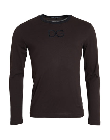 Dolce &amp; Gabbana Brown DG Logo Crewneck Pullover Sweater