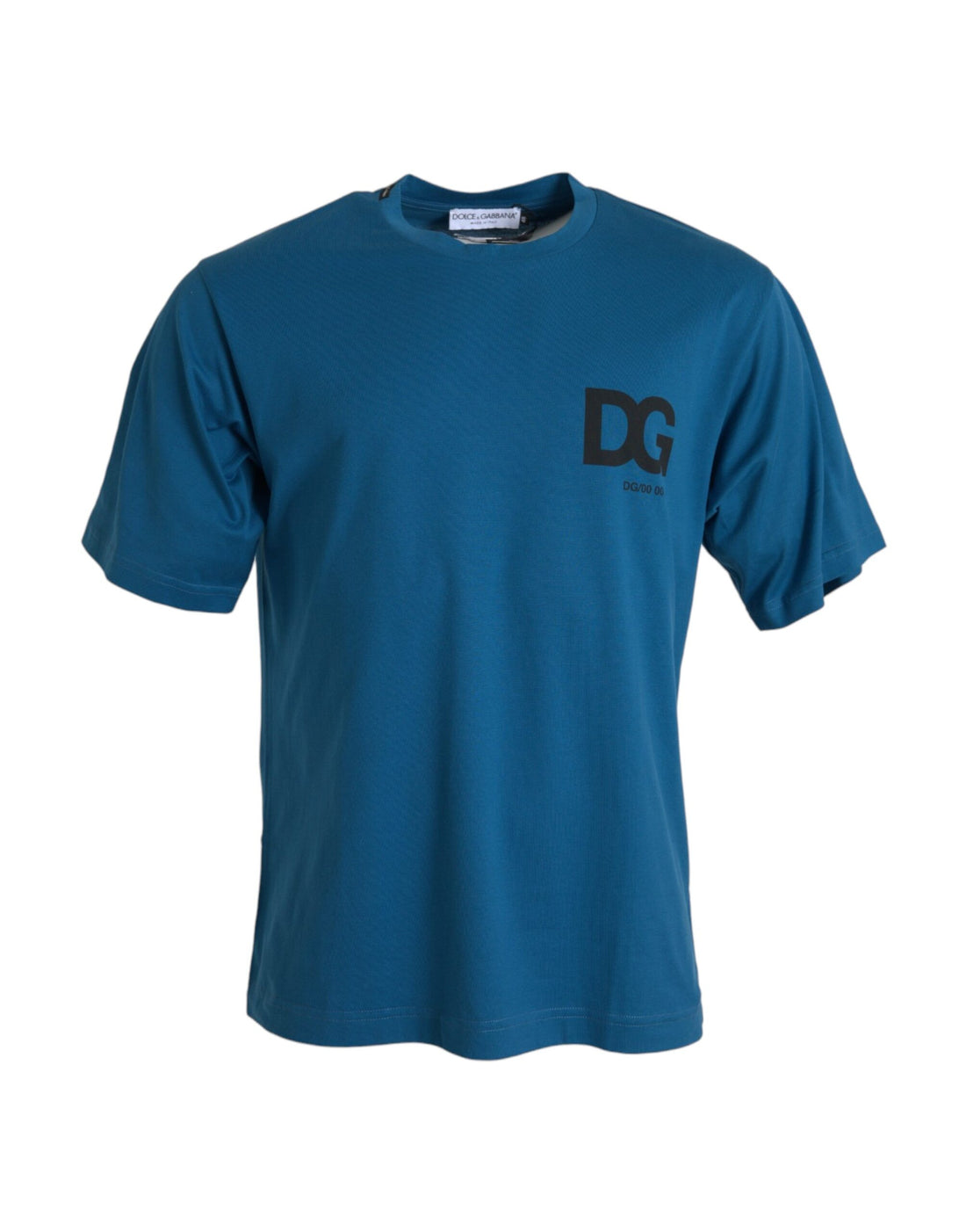 Dolce &amp;amp; Gabbana Blå Logotyp Rund Hals Kortärmad T-shirt