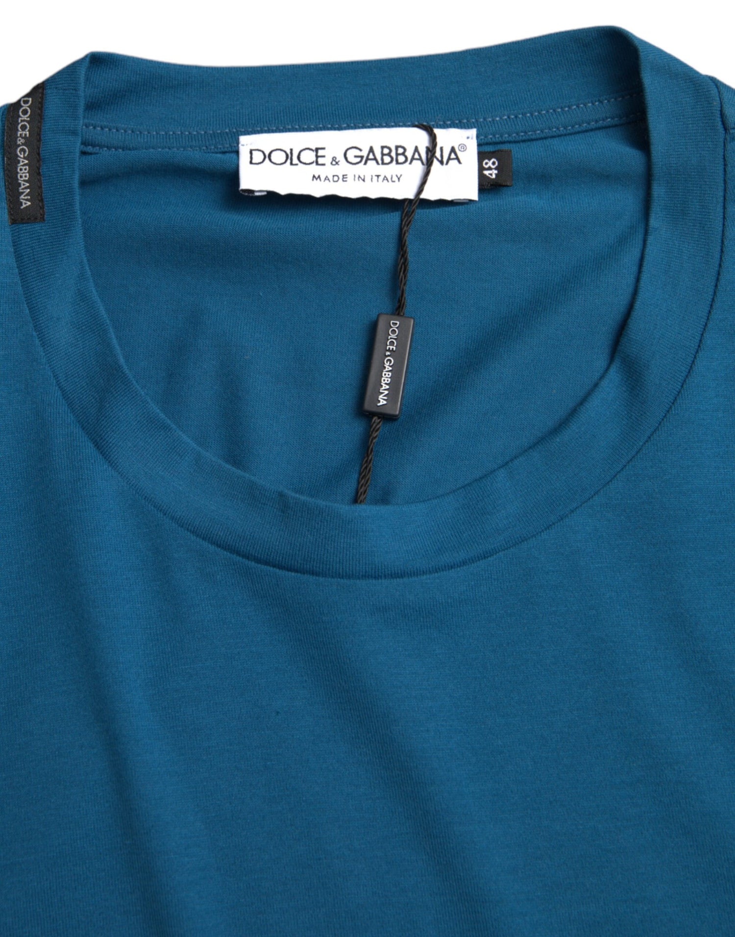 Dolce &amp;amp; Gabbana Blå Logotyp Rund Hals Kortärmad T-shirt