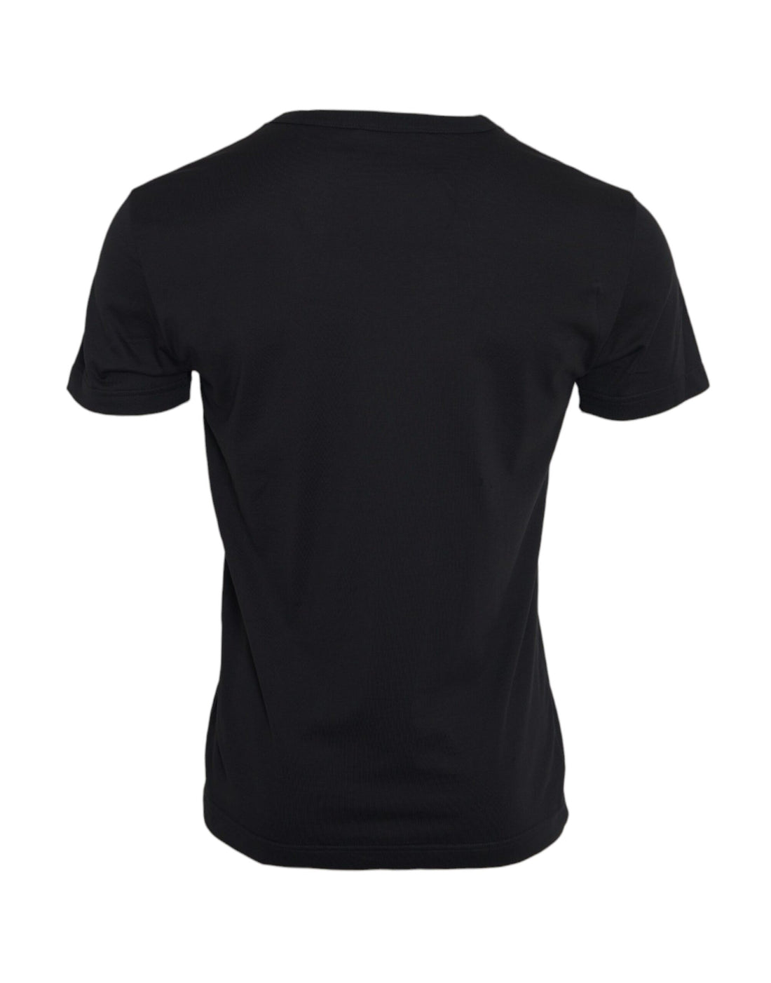 Dolce Gabbana Svart bomulls-t-shirt med kort ärm och silverkedja