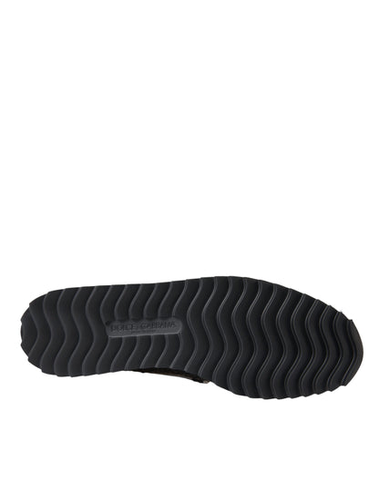 Dolce &amp;amp; Gabbana Svarta Vävda Buffalo Läder Loafers Herrskor