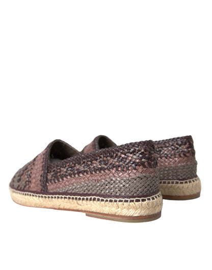 Dolce &amp;amp; Gabbana Bruna Buffalo Läder Espadriller Flats Skor