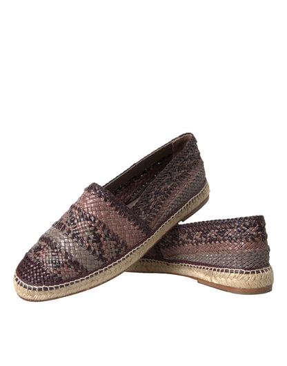 Dolce &amp;amp; Gabbana Bruna Buffalo Läder Espadriller Flats Skor