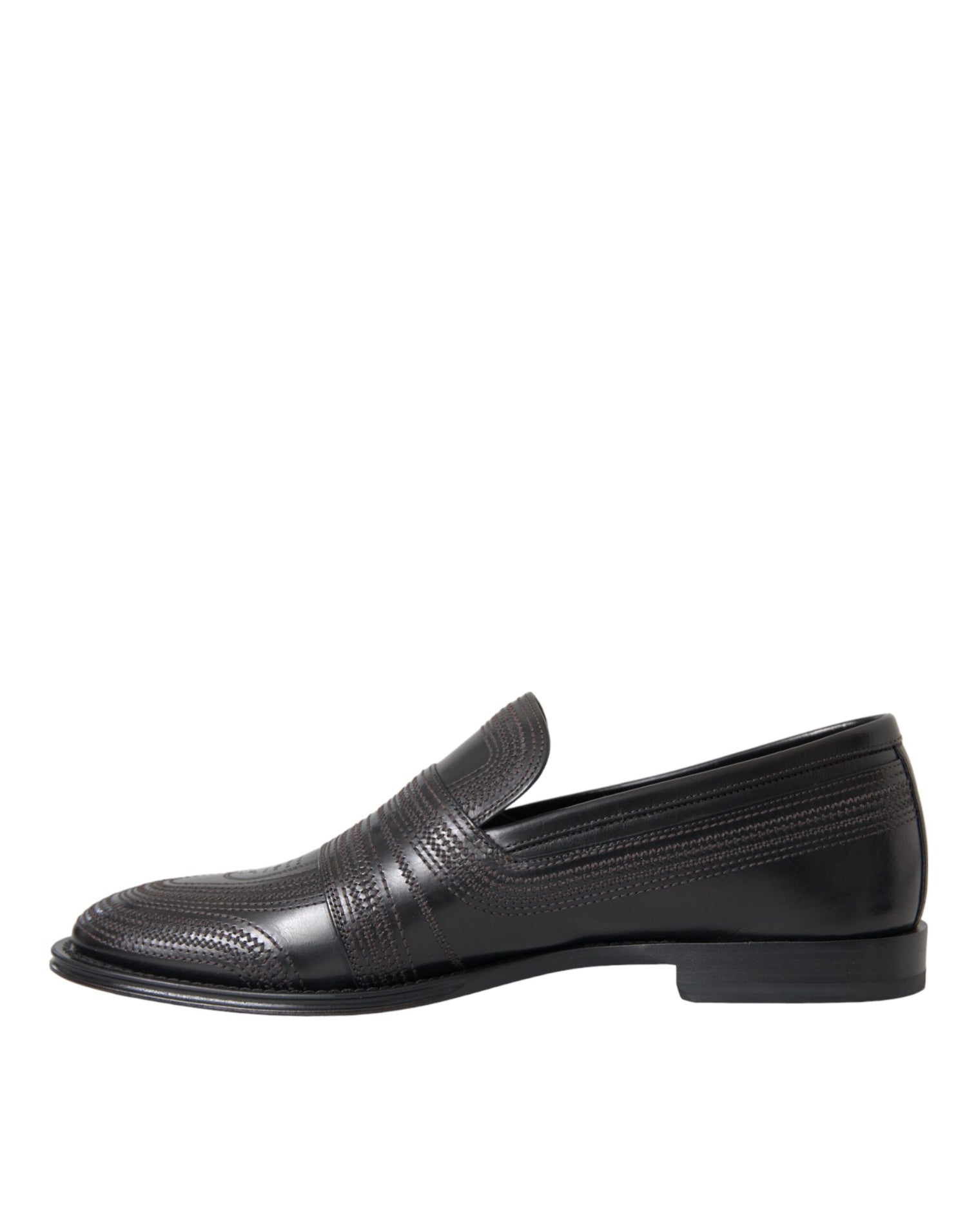 Dolce &amp; Gabbana Black Brown Leather Loafer Men Dress Shoes