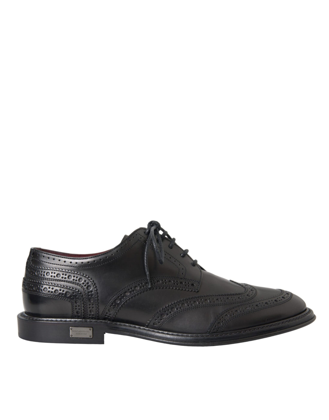 Dolce &amp;amp; Gabbana Svarta Oxford-skor i läder med vingspetsar och vingspetsar för män