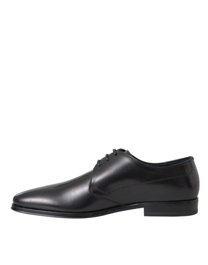 Dolce &amp;amp; Gabbana Svarta Läder Derby Formella Klädskor Herr