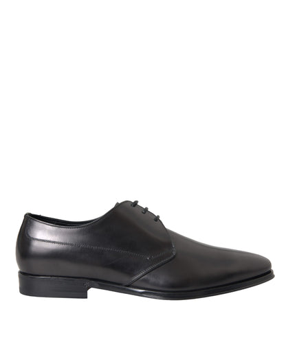 Dolce &amp;amp; Gabbana Svarta Läder Derby Formella Klädskor Herr