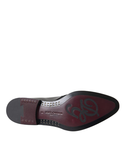 Dolce &amp;amp; Gabbana Svarta Läder Derby Formella Klädskor Herr