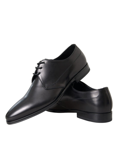 Dolce &amp;amp; Gabbana Svarta Läder Derby Formella Klädskor Herr