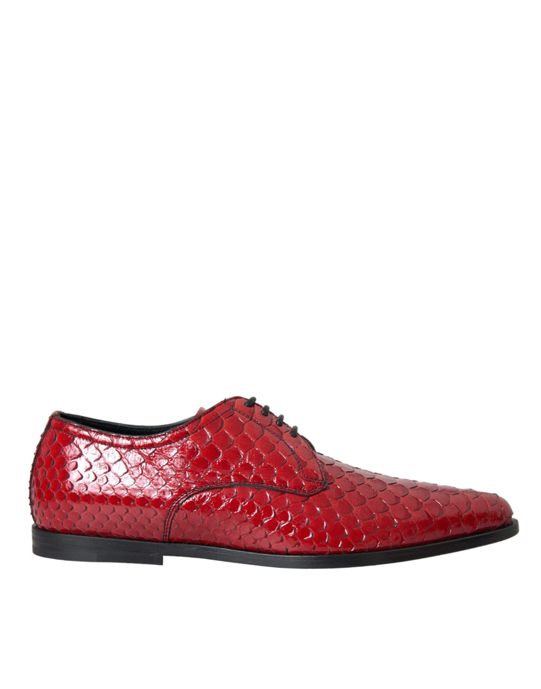 Dolce &amp;amp; Gabbana Röda Texturerade Lackerade Derby Herrskor