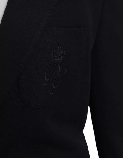 Dolce &amp; Gabbana Blue Wool Notch Single Breasted Coat Blazer