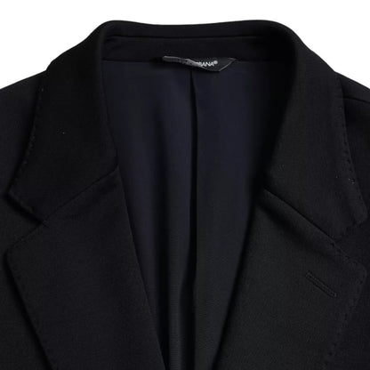 Dolce &amp; Gabbana Blue Wool Notch Single Breasted Coat Blazer