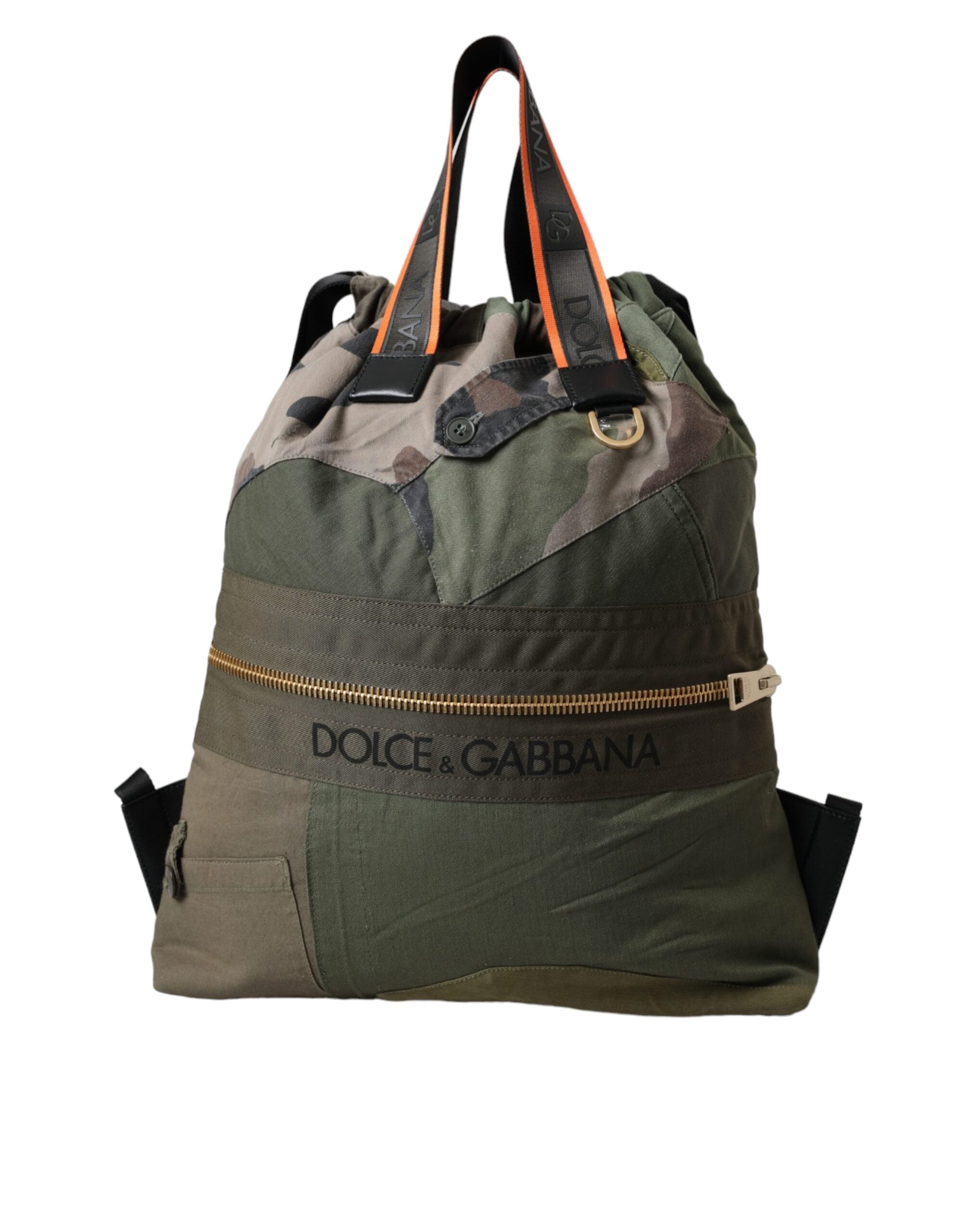 Dolce &amp;amp; Gabbana Militärgrön Patchwork Ryggsäck