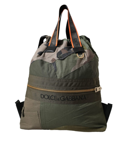 Dolce &amp;amp; Gabbana Militärgrön Patchwork Ryggsäck
