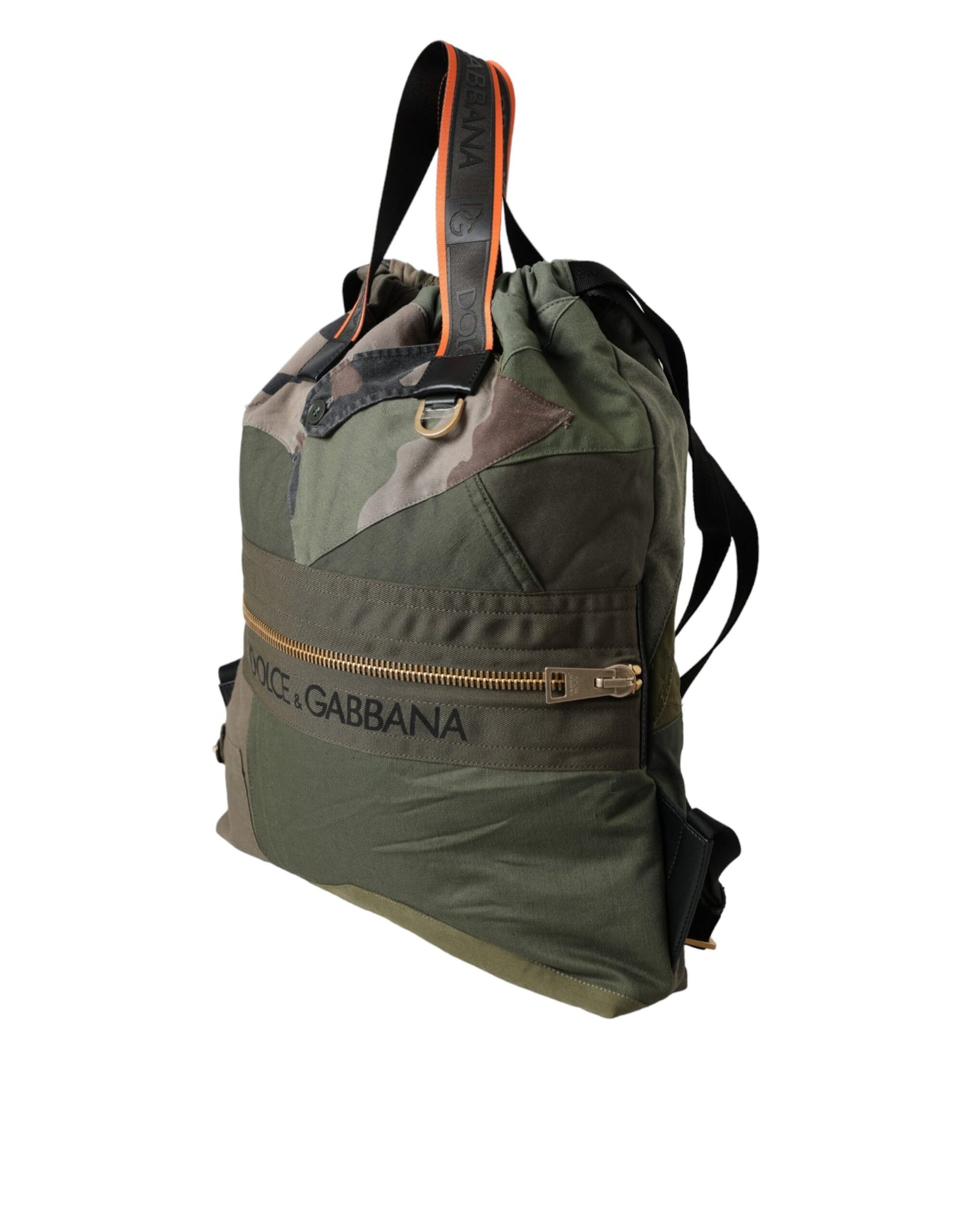 Dolce &amp;amp; Gabbana Militärgrön Patchwork Ryggsäck