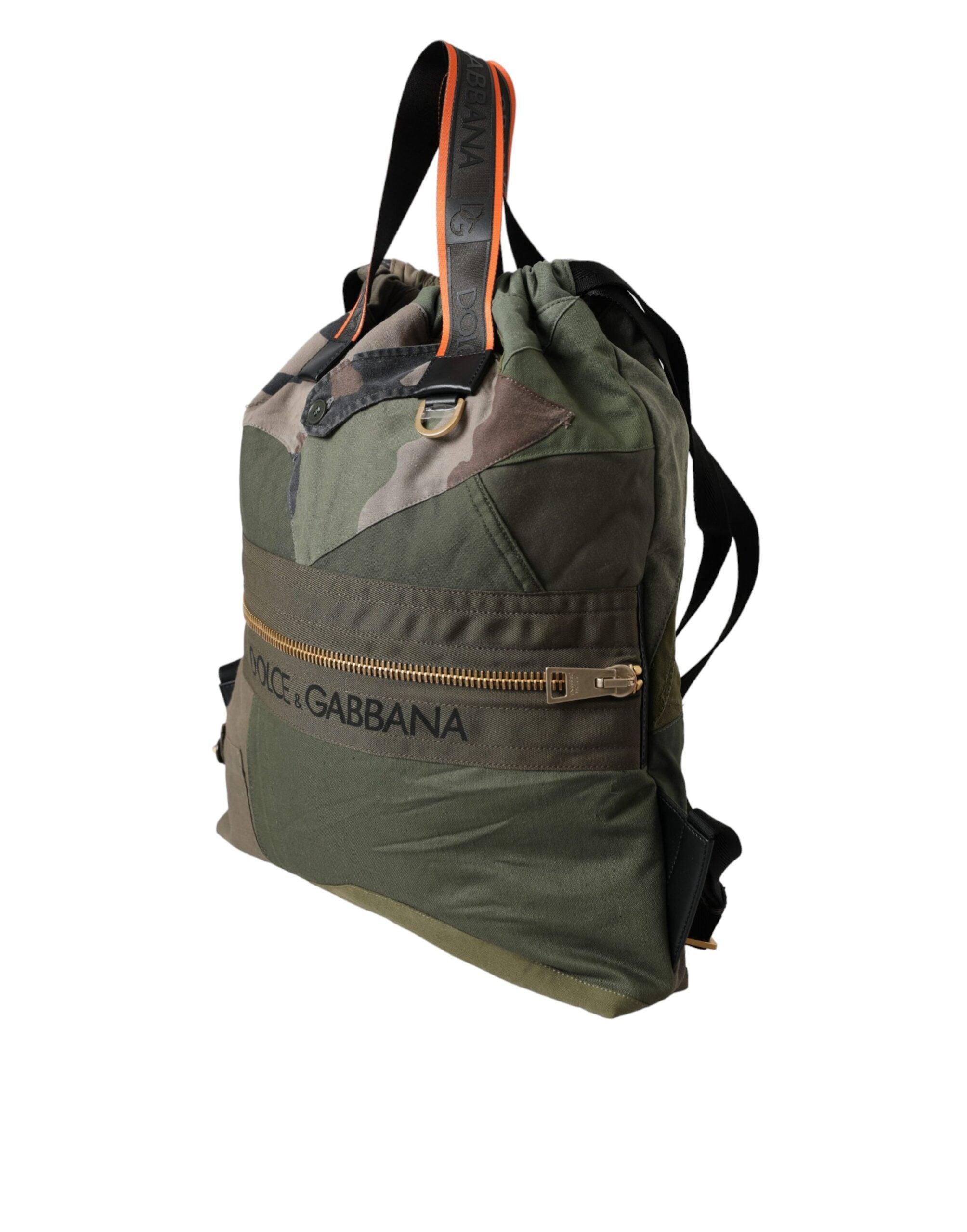 Dolce &amp;amp; Gabbana Militärgrön Patchwork Ryggsäck