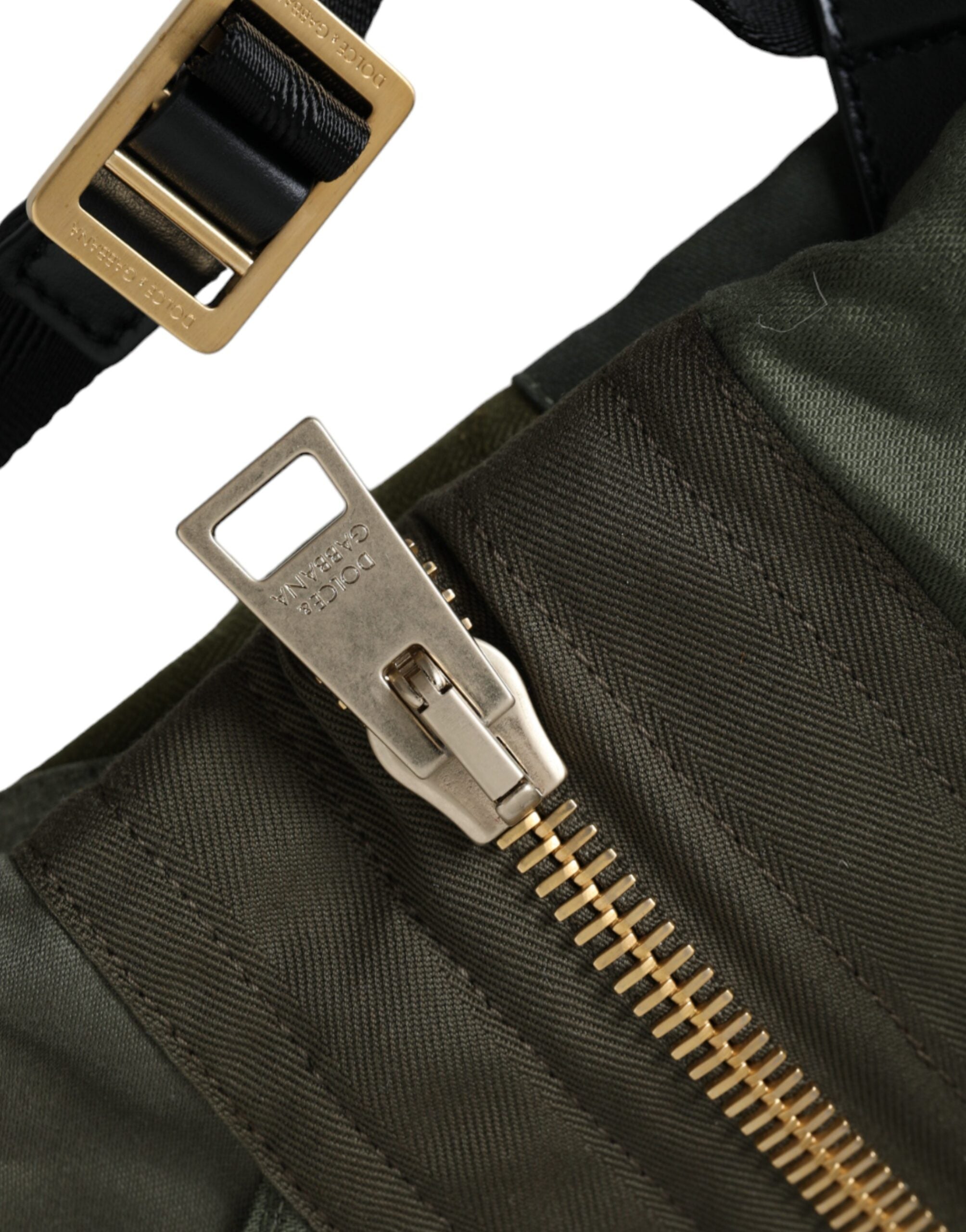 Dolce &amp;amp; Gabbana Militärgrön Patchwork Ryggsäck