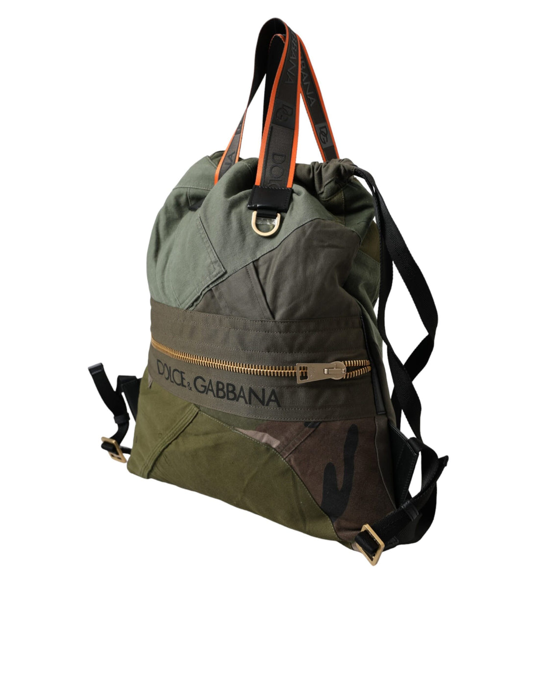 Dolce &amp;amp; Gabbana Militärgrön Patchwork Ryggsäck