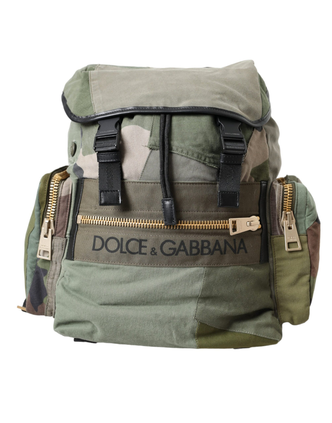Dolce &amp;amp; Gabbana Militärgrön Patchwork Ryggsäck