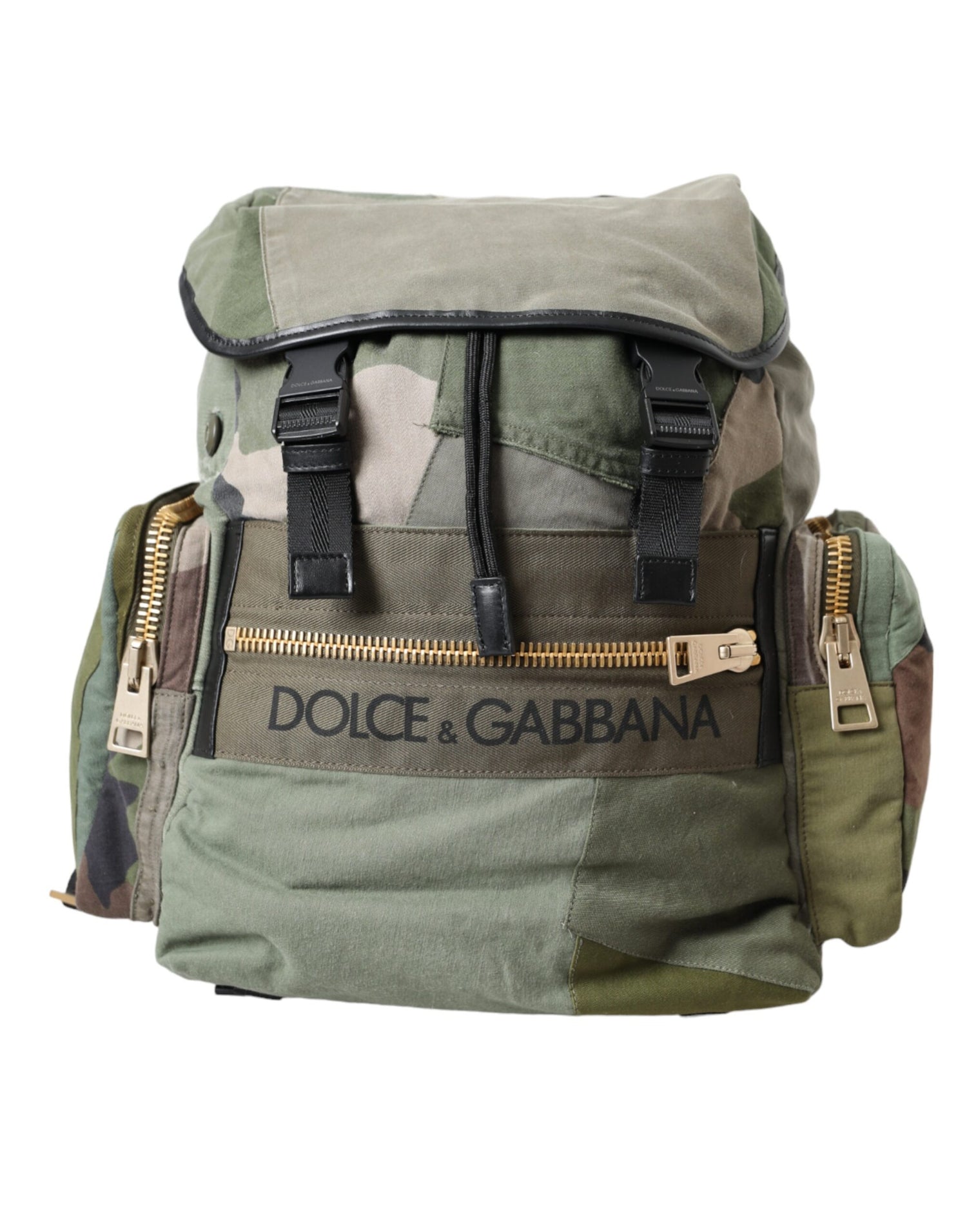 Dolce &amp;amp; Gabbana Militärgrön Patchwork Ryggsäck