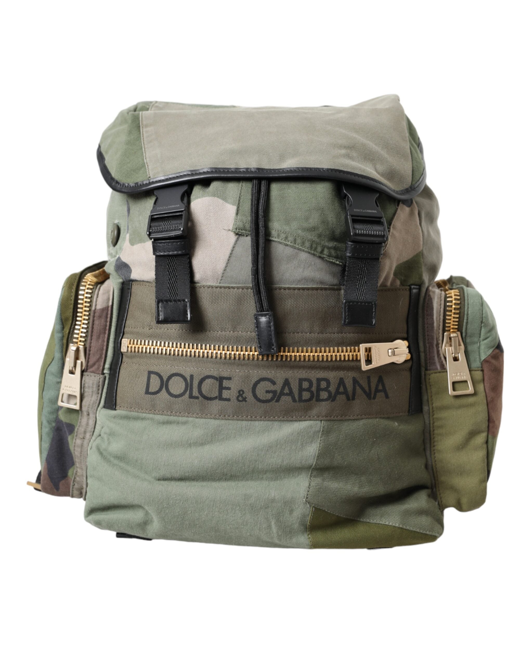 Dolce &amp;amp; Gabbana Militärgrön Patchwork Ryggsäck
