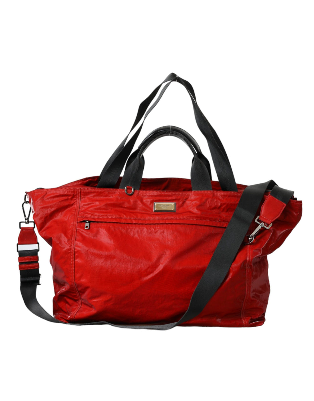 Dolce &amp;amp; Gabbana Röd Nylon Kalvskinn Hand Axelremsväska