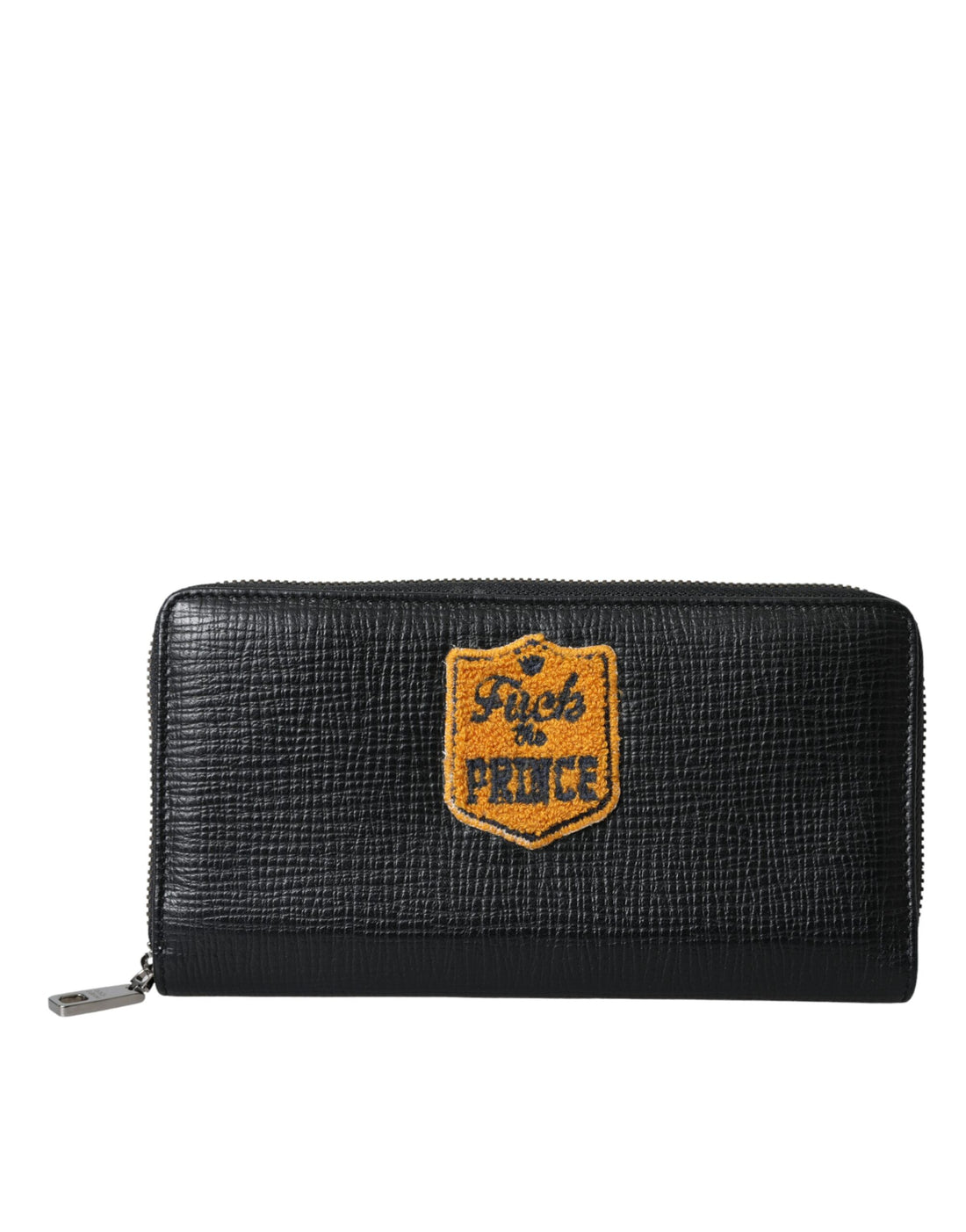 Dolce &amp;amp; Gabbana svart läderplånbok med logotyp och dragkedja runtom