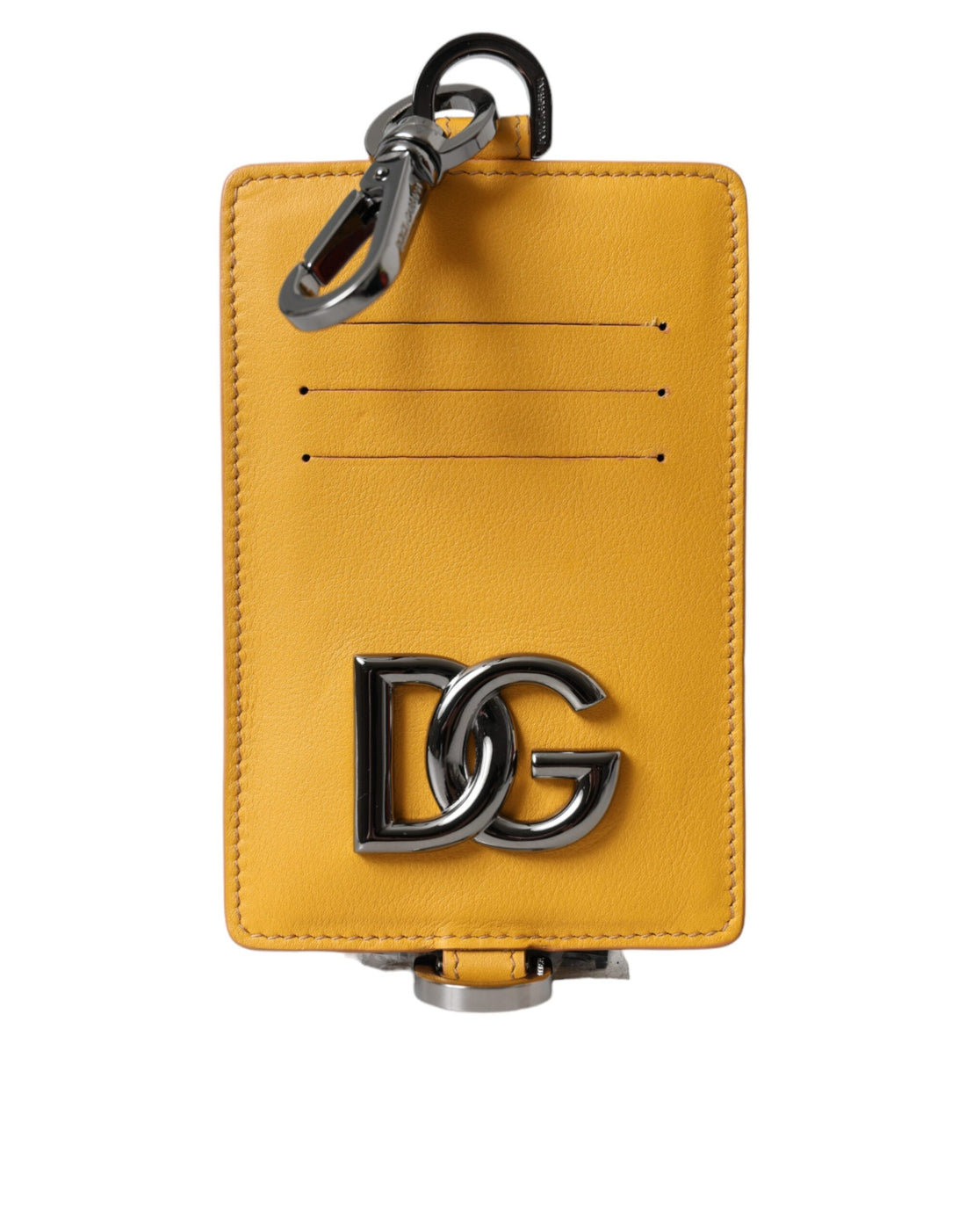 Dolce &amp;amp; Gabbana Orange Kalvskinn Kreditkortshållare Clip On Plånbok