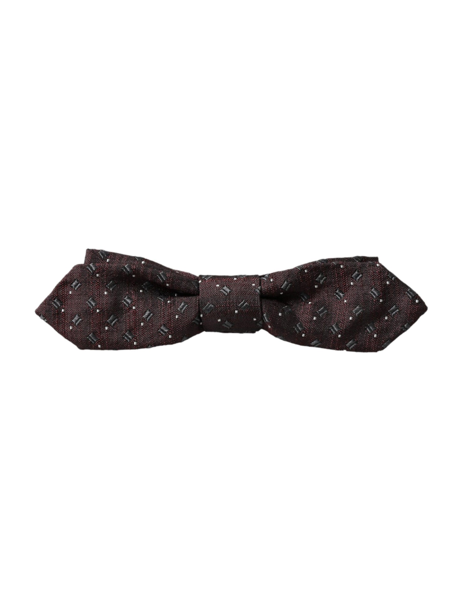 Dolce &amp;amp; Gabbana Rödbrun Sidenmönstrad Fluga med Justerbar Halsringning och Papillon