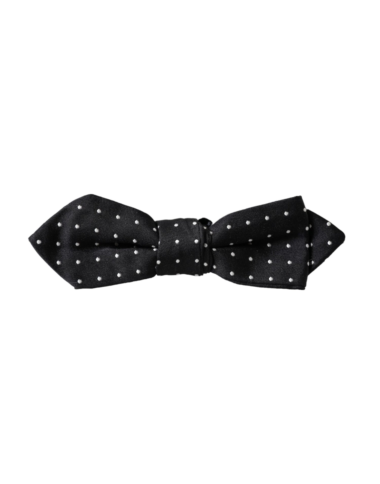Dolce &amp;amp; Gabbana Svart Sidenprickig Justerbar Halsringning Herrfluga Papillon