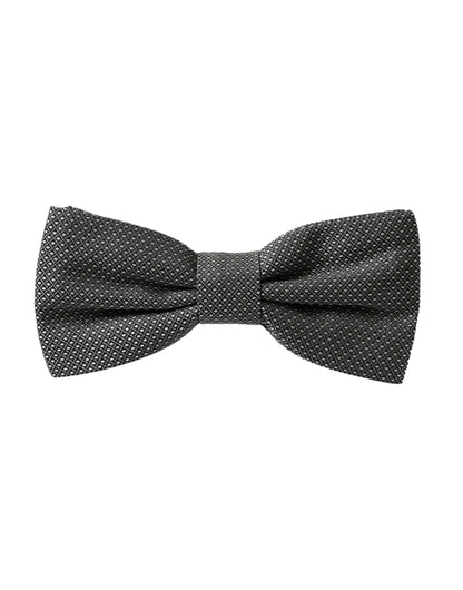 Dolce &amp;amp; Gabbana Grå Sidenmönstrad Justerbar Halsringning Herrfluga Papillon