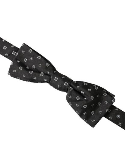 Dolce &amp;amp; Gabbana Svart Sidenfantasi Justerbar Halsringning Herrfluga Papillon