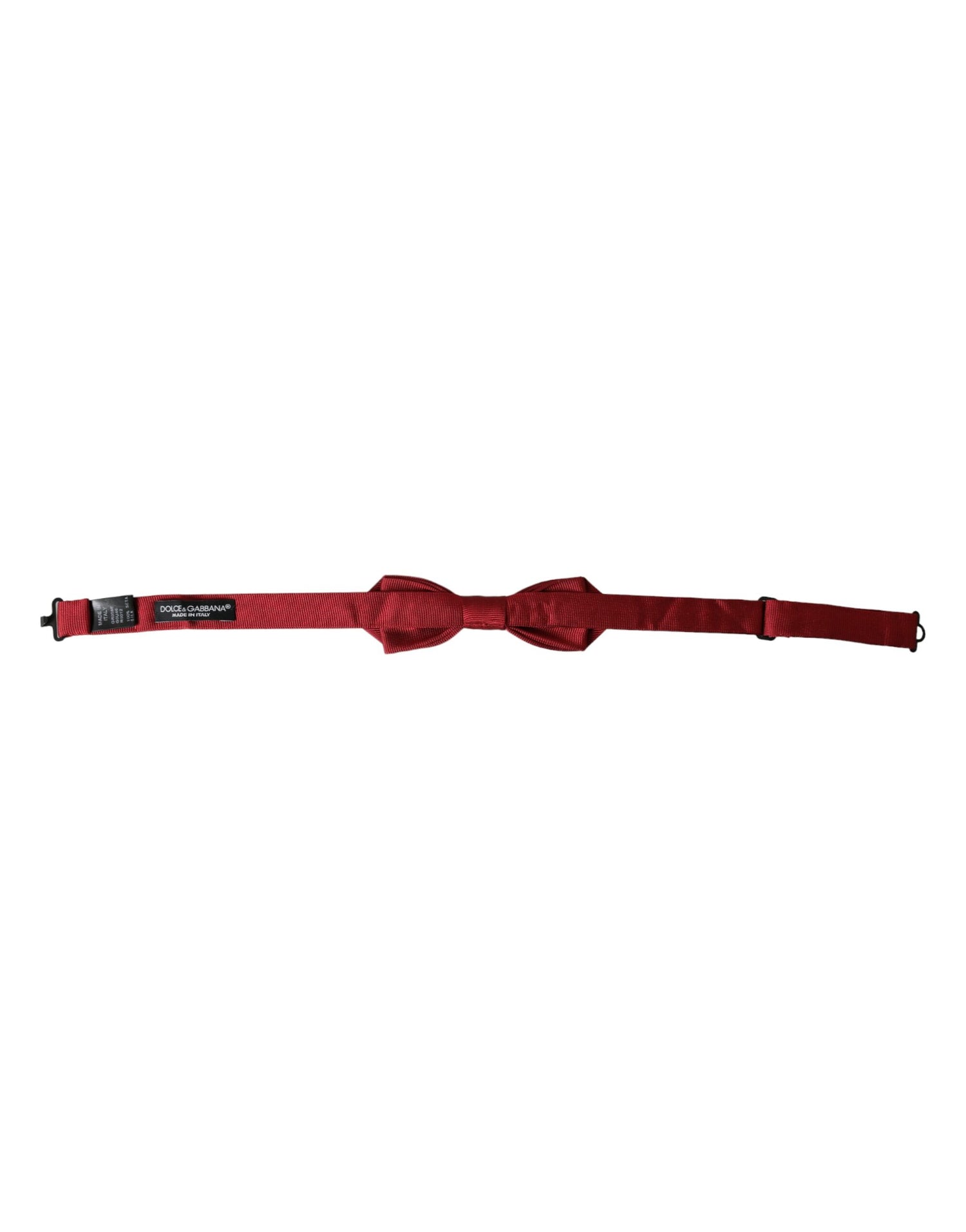 Dolce &amp;amp; Gabbana Röd Sidenjacquard Justerbar Halsringning Herrfluga