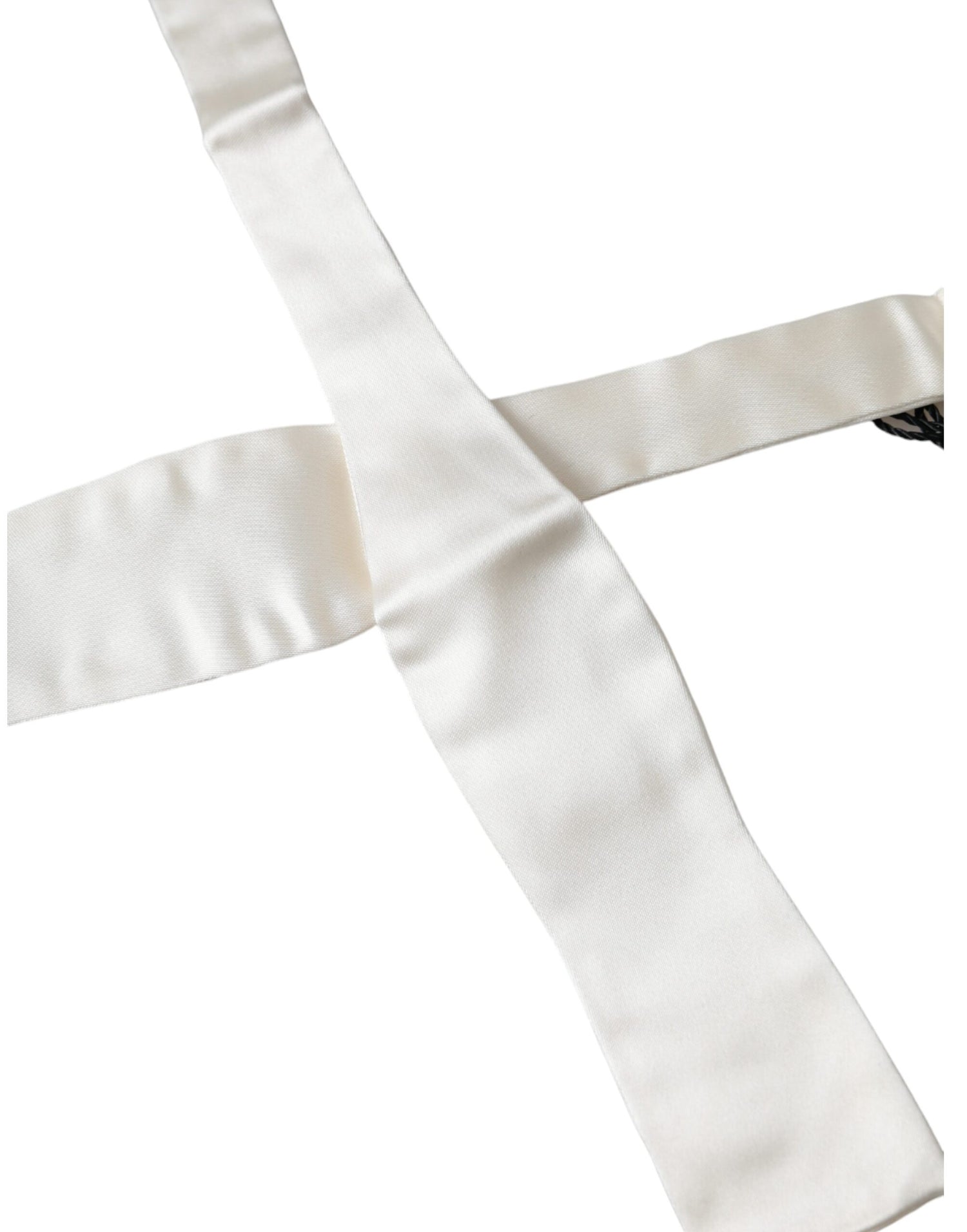 Dolce &amp;amp; Gabbana Vit Sidenslips Smal Slips Herrfluga