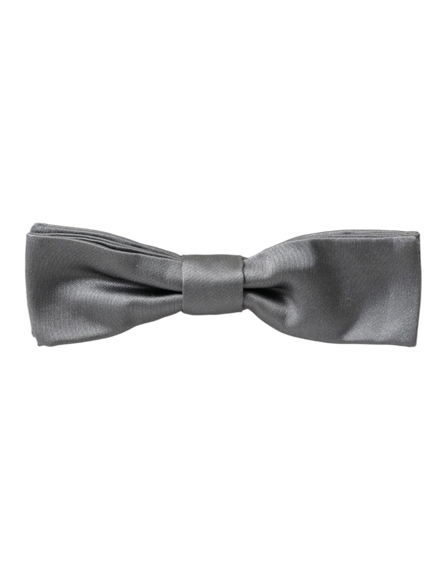 Dolce &amp;amp; Gabbana Grå Satin Siden Justerbar Halsringning Herrfluga Papillon