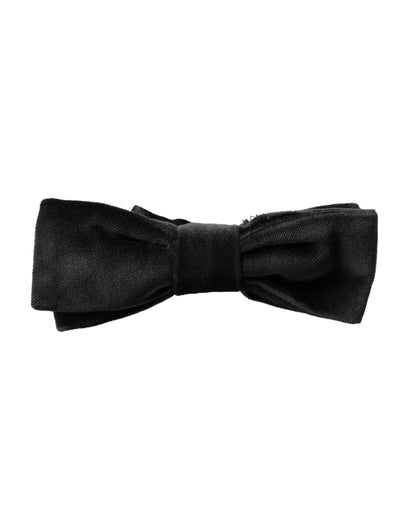 Dolce &amp;amp; Gabbana Svart Sammetsbomull Justerbar Halsringning Herrfluga