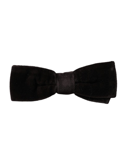 Dolce &amp;amp; Gabbana Svart Sammetsbomull Justerbar Halsringning Herrfluga
