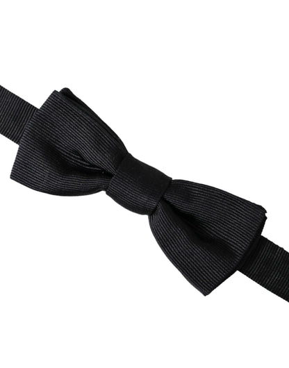 Dolce &amp;amp; Gabbana Svart sidenfluga med justerbar halsringning för män