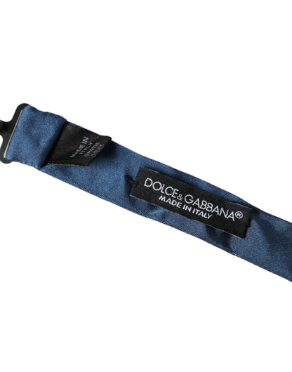 Dolce &amp;amp; Gabbana Blå Satin Siden Justerbar Halsringning Herrfluga