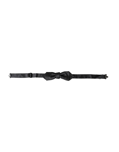 Dolce &amp;amp; Gabbana Svart Satin Siden Justerbar Halsringning Herrfluga