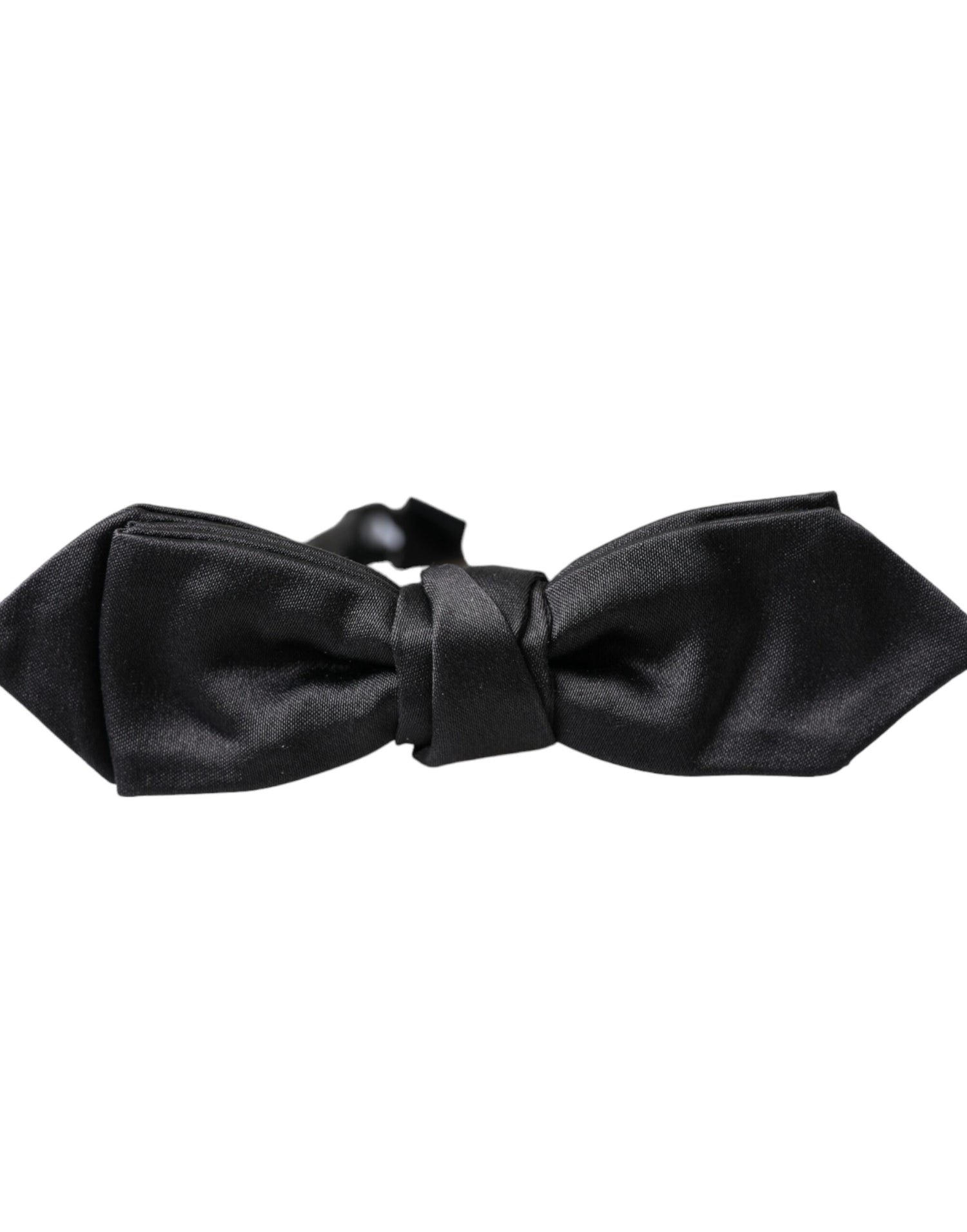 Dolce &amp;amp; Gabbana Svart Satin Siden Justerbar Halsringning Herrfluga