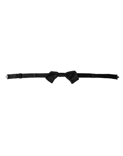 Dolce &amp;amp; Gabbana Svart Satin Siden Justerbar Halsringning Herrfluga