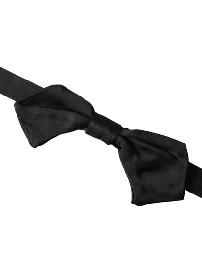 Dolce &amp;amp; Gabbana Svart Satin Siden Justerbar Halsringning Herrfluga