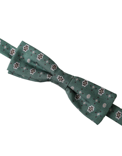 Dolce &amp;amp; Gabbana Mintgrön Blommig Justerbar Halsringning Herrfluga