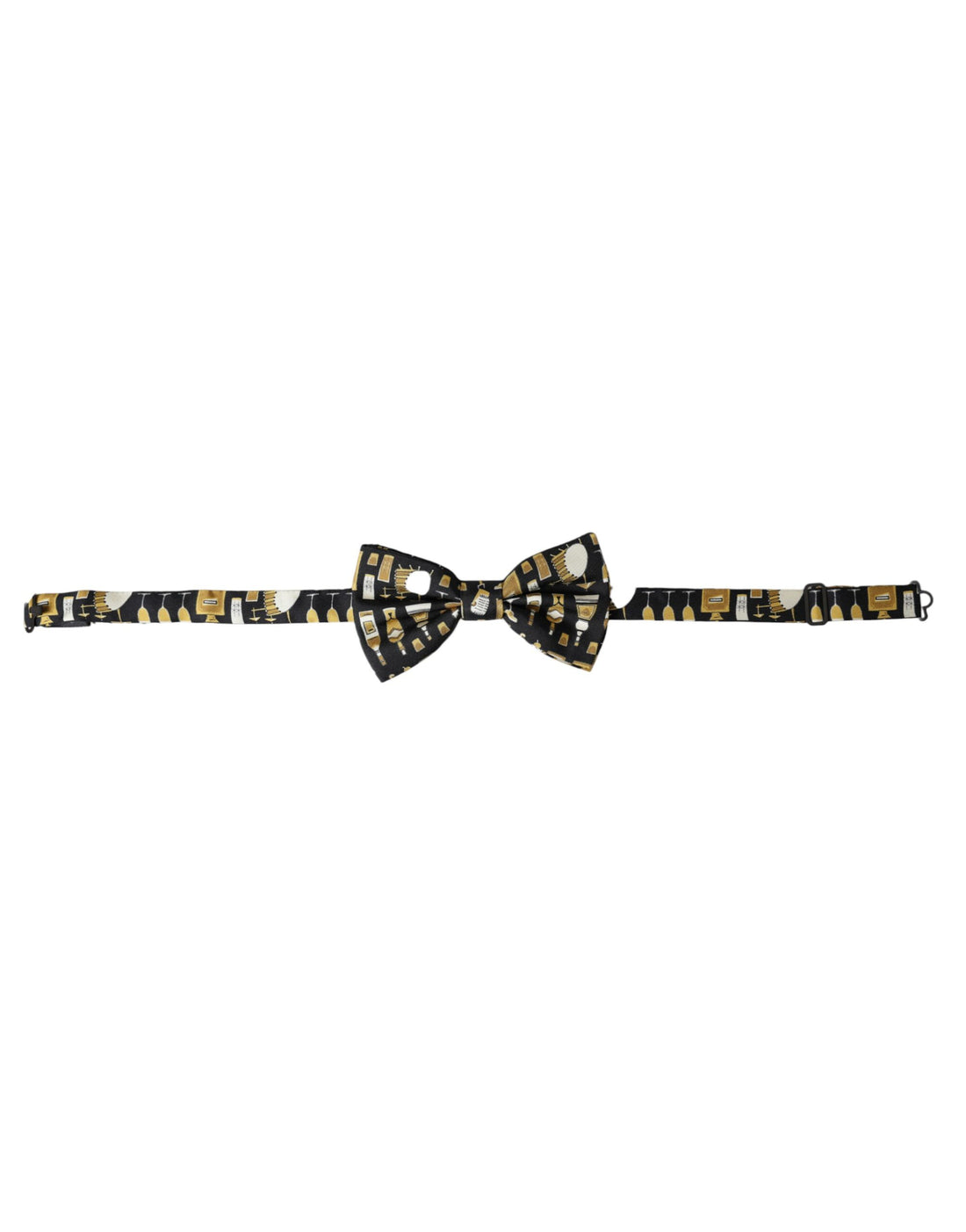 Dolce &amp;amp; Gabbana Svart Sidencocktail Justerbar Halsringning Herrfluga