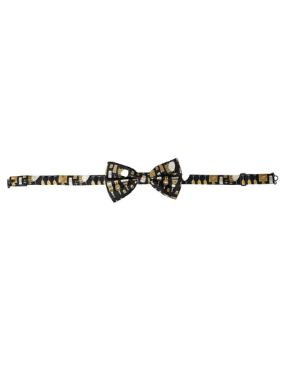 Dolce &amp;amp; Gabbana Svart Sidencocktail Justerbar Halsringning Herrfluga