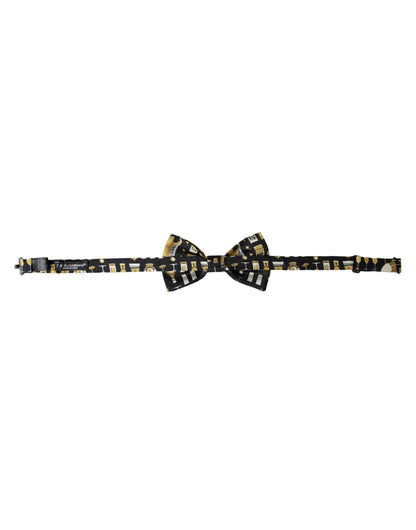 Dolce &amp;amp; Gabbana Svart Sidencocktail Justerbar Halsringning Herrfluga