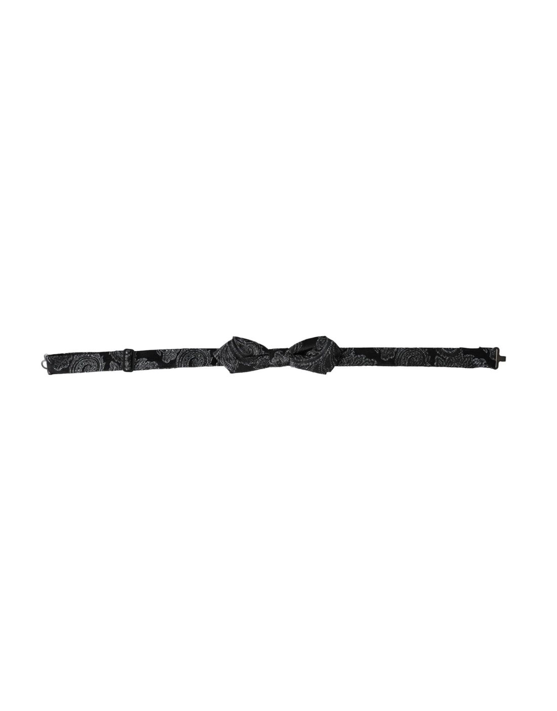 Dolce &amp;amp; Gabbana Svart Sidenjacquard Justerbar Halsringning Herrfluga