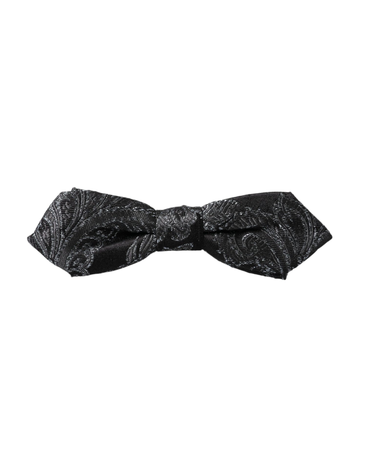 Dolce &amp;amp; Gabbana Svart Sidenjacquard Justerbar Halsringning Herrfluga