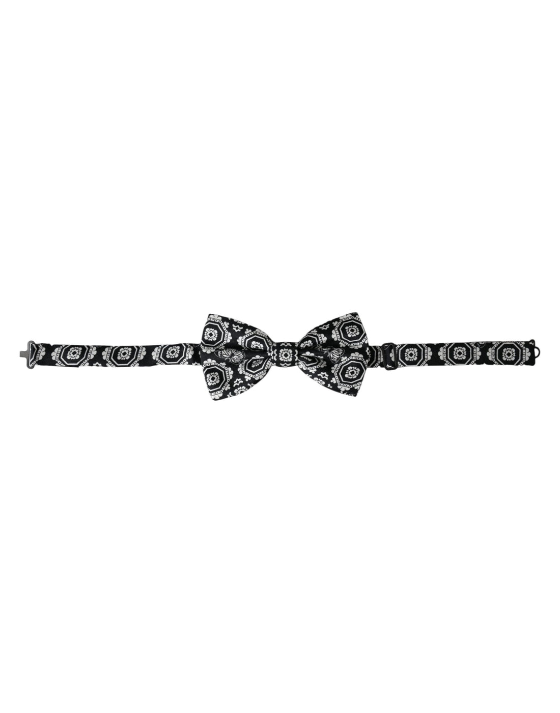 Dolce &amp;amp; Gabbana Svartvit Mönstrad Justerbar Halsringning Herrfluga